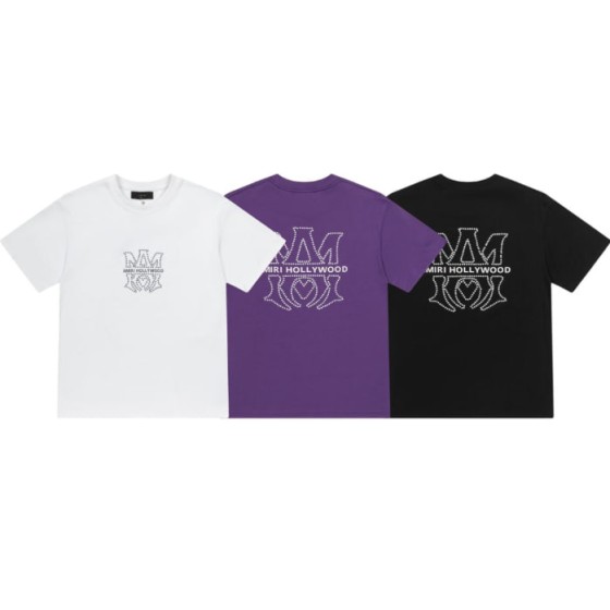 AMIRI Hollywood Rhinestone Logo T-Shirt